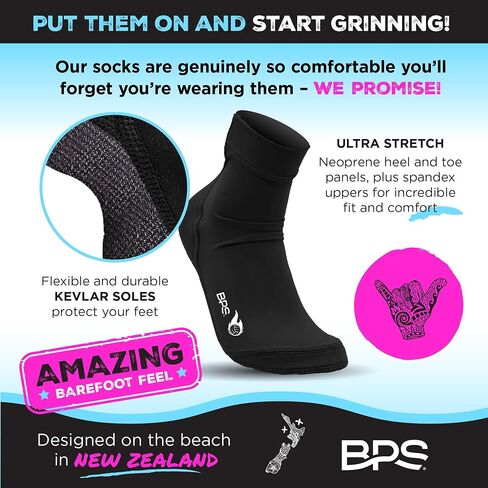 BPS New Zealand 'Feet First' Beach Volleyball Cootccer Sand Socks و Beach Booties with Ceyvlar Sweed for Men Women in Kuwait