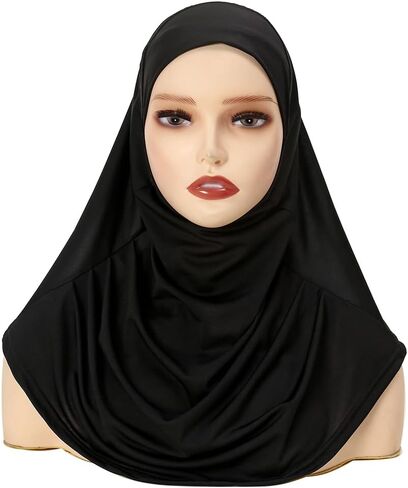 Ready to Wear Hijab for Women Instant Hijab Soft Muslim Scarf for Prayer Islamic Clothes Jersey Abaya in Kuwait