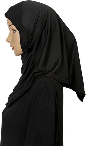 Ready to Wear Hijab for Women Instant Hijab Soft Muslim Scarf for Prayer Islamic Clothes Jersey Abaya in Kuwait
