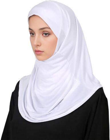 Ready to Wear Hijab for Women Instant Hijab Soft Muslim Scarf for Prayer Islamic Clothes Jersey Abaya in Kuwait