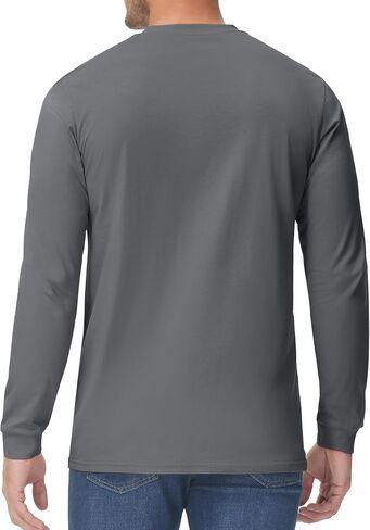Tacvasen Men Cotton Henley قمصان Long Llevee 3-Butto in Kuwait