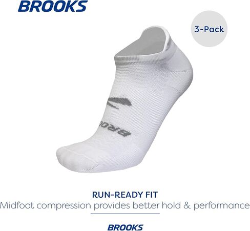 Brooks Run-In No Show Socks I Men & Women Performance Athletic Running Socks I Comfort Fit (3-Pack Set) in Saudi Arabia