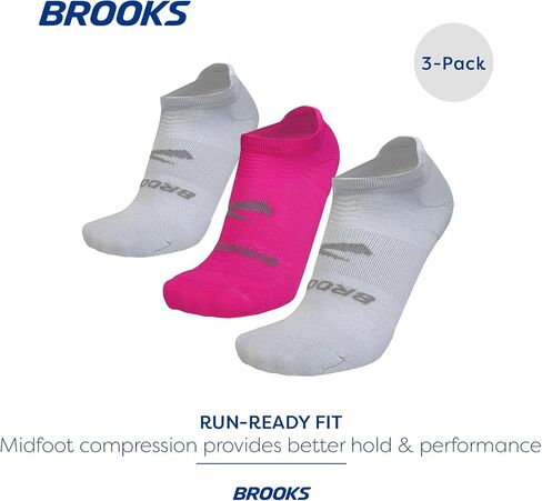 Brooks Run-In No Show Socks I Men & Women Performance Athletic Running Socks I Comfort Fit (3-Pack Set) in Saudi Arabia