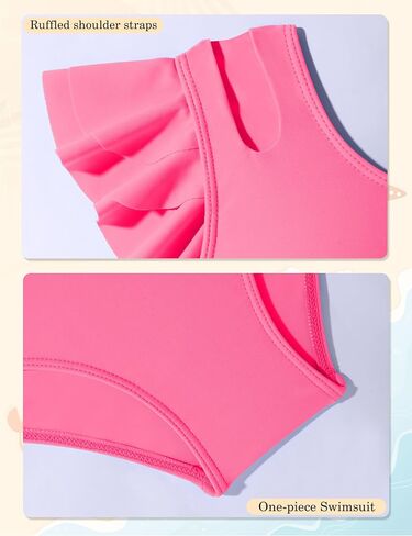 Girls Swimsuit One Piece Girls' Swimwear Top with Tropical Print Cover Up Skirt Girls Bathing Suit 7-16 Years in Saudi Arabia