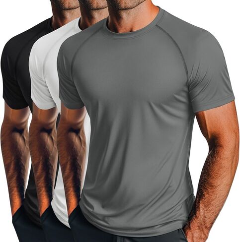 Huukaey 3 Pack Men Short Sweve Dorts ، Upf أكثر in Kuwait