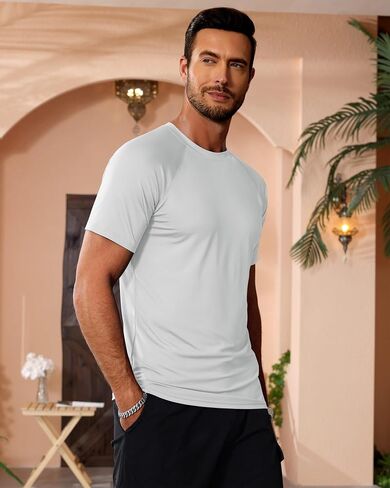 Huukaey 3 Pack Men Short Sweve Dorts ، Upf أكثر in Kuwait