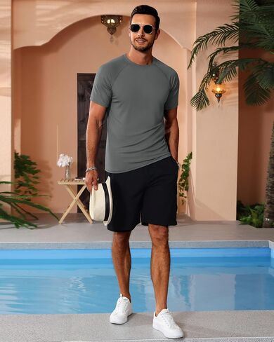 Huukaey 3 Pack Men Short Sweve Dorts ، Upf أكثر in Kuwait