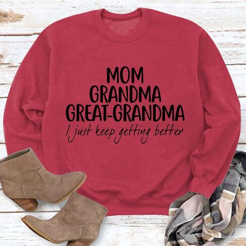 Womens Great Grandma Sweatshirt Crewneck Casual Pullover Loose Comfy Grandma Gifts Shirts Top in Kuwait