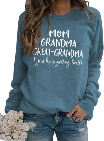 Womens Great Grandma Sweatshirt Crewneck Casual Pullover Loose Comfy Grandma Gifts Shirts Top in Kuwait