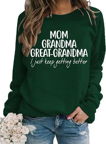Womens Great Grandma Sweatshirt Crewneck Casual Pullover Loose Comfy Grandma Gifts Shirts Top in Kuwait