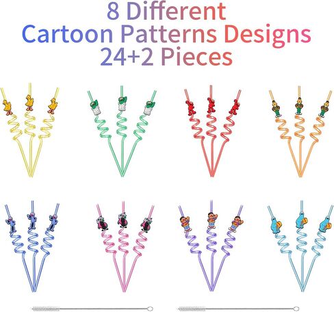 Sesame Friends Street Street Party Supplies ، 24 Sesame Friends Street Street Straws Plastic Straws with 2 Cleaning Brush 8 Despants Pattern Pattern for Sesame Street Birthday Supplies.47 ZMJ-XG in Saudi Arabia