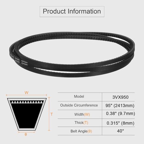 uxcell 2pcs 3VX620 Rubber V-Belt, Raw Edge Cogged Industrial V Belt 41.5" Length x 0.38" Width x 0.32" Thickness in Saudi Arabia