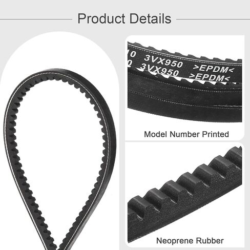 uxcell 2pcs 3VX620 Rubber V-Belt, Raw Edge Cogged Industrial V Belt 41.5" Length x 0.38" Width x 0.32" Thickness in Saudi Arabia