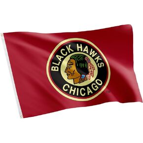 Desert Cactus Chicago Blackhawks Flag NHL 100% Polyester Indoor Outdoor 3x5 feet National Hockey League Team Flags (Vintage Flag #2)
