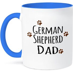 3dRose German Shepherd Dog Dad Mug, 11 oz, Brown