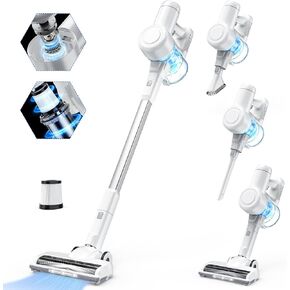 OLIXIS Cordless Stick Vacuum Cleaner with LED Light, Up to 45 Minutes, Powerful Suction, Suitable for Home Office Carpet, Hard Floors, and Pet Hair