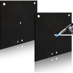 Welding Blanket Fireproof, 12" x 12" Opening Shape Heat Shield Mat, 5MM Fire Protection Blanket, Heat Shield for Plumbing, Fire Flame Resistant, Solder Plumbers HVAC Torch Protector (2 Pack)