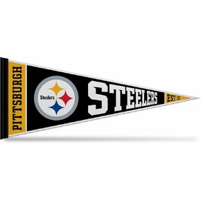 Rico Industries NFL Football Pittsburgh Steelers Rally 12" x 30" Felt Wall Décor Pennant - Great for Home/Bed Room/Man Cave Décor