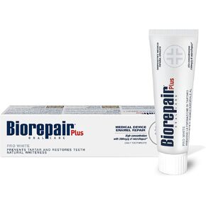 Biorepair Pro White Daily Toothpaste - 2.54 Fluid Ounces (75ml) Tubes (Pack of 2) [ Italian Import ]