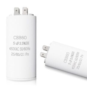 100UF CBB60 Motor Run Capacitor, 450VAC 50/60HZ Cylindrical Capacitor for Motor Run, Washing Machines, Air Conditioners and Water Pumps
