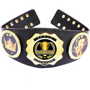Championship Belt - Football Baseball Softball Soccer Basketball Esports Fantasy Sports Hockey Wrestling Boxing High School College Class Tournament or League Winner Youth Champion Belt