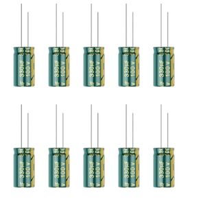 10 Pieces 100V 330UF Aluminum electrolytic capacitors with Long Life, high Temperature Resistance, high Frequency and Low Resistance, Used for TV, LCD Monitor, Welding Machine, etc.