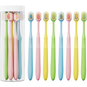 Extra Soft Toothbrushes for Adults Sensitive Gums Teeth Manual Toothbrushes Multicolor Wider Toothbrush Head Saves Brush Teeth Time 8 Pack for Family Pregnant Women Elderly