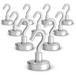 Atibin Heavy Duty Magnet Hooks Key Boat Hanger Magnetic Hooks Strong Powerful Swing Magnetic Hook Fridge Curise Ship Kitchen Home 10pcs 23lbs