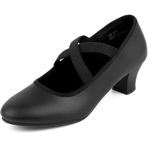 Character Shoes for Women Dance Shoes with Elastic Strap for Ballroom,Salsa,Tango