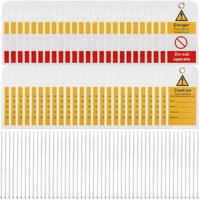 Frcctre 50 Pack Lockout Tagout Tags with 50 Zip Ties, 3 x 5.75 Inch Danger Do Not Operate Loto Tags Tear & Water Resistant Loto Tags for Lock Out Tag Out and Equipment Repair, OSHA Compliant