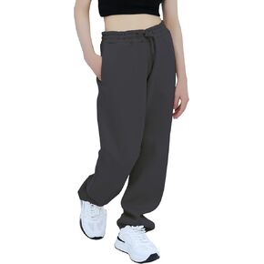 Womens Sweatpants, Relaxed-fit Soft Fleece Lined Joggers for Women with High Waisted Casual (Open & Elastic Bottom)