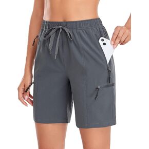 Women's Hiking Shorts Quick Dry Lightweight Athletic Golf Casual 7" Summer Shorts with Zipper Pockets
