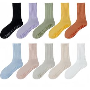 10 Pairs Women's Athletic Socks Cotton Yoga Socks Fitness Dance pilates Girl's Stockings Gym Non slip Floor Sports