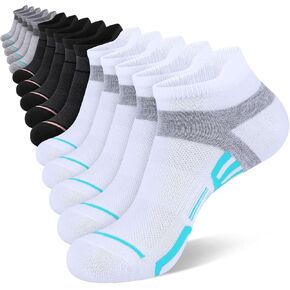 15 Pairs Womens Ankle Socks Thin Lightweight Breathable Athletic Sport Running Low Cut Socks for Women With Heel Tab