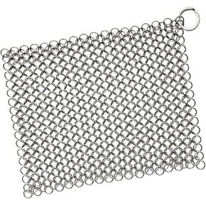 Scrubber Chainmail - Cleaner for Cast Iron Stainless Steel Anodized Cookware Scraper Cleaning Dutch Ovens Scourer for All Types of Skillet Griddles Cast Iron Pans Pots Grills & Dutch Ovens by Krisp