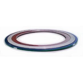 Sur-Seal, Inc. Teadit 9000IR3316PTFE2500 Green Band with White Stripe 316SS/PTFE Spiral Wound Gasket with 316SS Inner Ring, -150 to 500 degrees F Temperature Range, 3.10" ID, 7.75" OD, for 3" Pipe Size