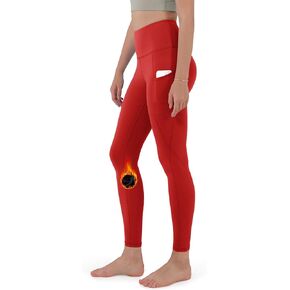ODODOS ODTHERMAL Women's Fleece Lined Yoga Pants with Pockets - 25" / 28" High Waisted Warm Workout Leggings