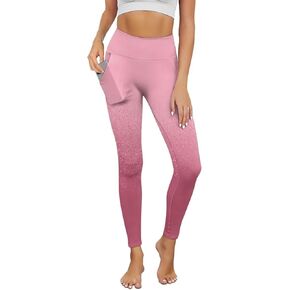 Poceacles Yoga Pants for Women with Pockets Full Length Workout Leggings High Waist Tummy Control Lounge Pants Activewear