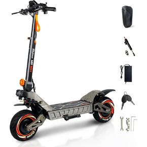 Electric Scooter for Adults, 45MPH Max Speed, 45 Mile Range, 5600W Dual Motor, 60V 27AH Battery, 11" Off-Road Tires Heavy Duty Scooter, Foldable E-Scooter with Dual Brake & Dual Suspension