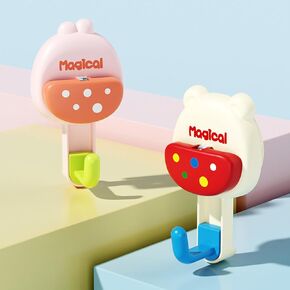 2 Packs Cartoon Shower Suction Hooks, Removable and Reusable Suction Cup Hooks Without Drilling, Waterproof Universal Vacuum Suction Hooks for Bathroom, Kitchen, Towel