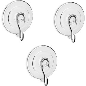 Rocky Mountain Goods Medium Suction Cup Hooks for Christmas Lights, Small Wreaths, Decorations. Include 3 Pack Clear Suctions Cups Hold up to 3 Pounds - Weatherproof Suction