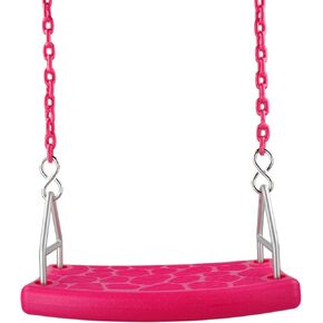 Swing Set Stuff Inc. Flat Seat with 5.5 Ft. Coated Chain (Pink) and SSS Logo Sticker
