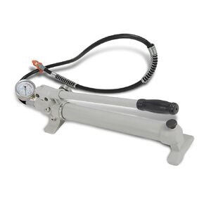 12 Ton Capacity Hydraulic Manual Pump with Pressure Gauge Including NPT 1/4 Male Connector