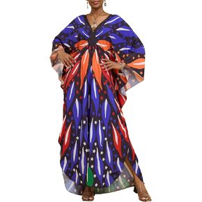 Bsubseach Kaftan Dresses for Women Batwing Sleeve Beach Cover Up Plus Size Swimsuit Coverup Caftan Loungewear