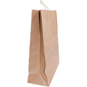 Paper Bags - Handle Bags - Kraft Color - 18"x7"x18.5" - 200 Bags - 74 LB Weight basis (110 GSM strong) Twisted Handle. Packed in cases. - Kraft/Natural
