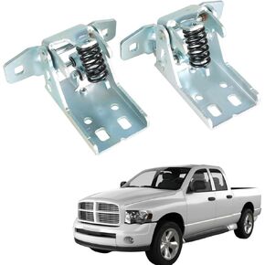 2 Pcs Silver Steel Left and Right Side Front Upper Door Hinge Replacement for 1994-2002 Ram 1500 2500 3500 55075957AC 55075956AC