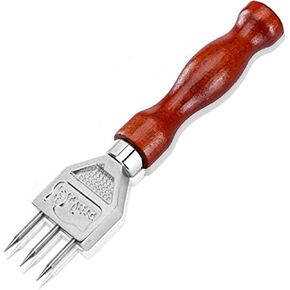 Ice Pick Stainless Steel with Safety Wooden Handle for Kitchen Tool, Bartender, Restaurant, Picnics, Camping, Japanese Style Ice Crushers for Home Use, Ideal for Bars and Families, 7.24 Inch (3 Spike)
