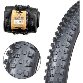 Tires for Mountain Bike Terrene - McFly Grip Mountain Bike Tires with TekShield Casing and 60 TPI for Bike - Tire with Rugged Mountain Biking Trails for Bicycle - Bike Accessories