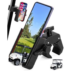 Golf Cart Phone Holder for EZGO Club Car Yamaha, Universal Phone Mount Compatible with iPhone Galaxy Google Pixel All Smartphones, Upgraded Golf Cart Accessories Fit Big Phones and Thick Phone Cases