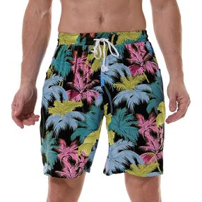 Men's Swim Trunks Shorts Swimwear Bathing Suits Beach Quick Dry Surfing Summer Funny Print Shorts with Drawstring